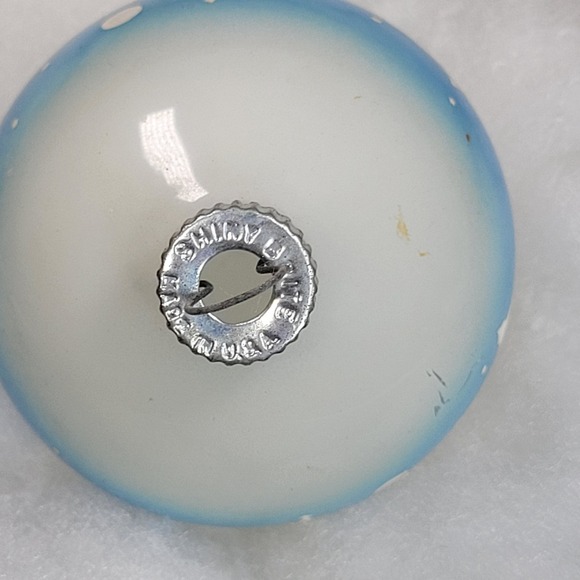 Shiny Brite Christmas Ornament Glass Blue Ombre Winter Village Church Tree Scene - Picture 7 of 10